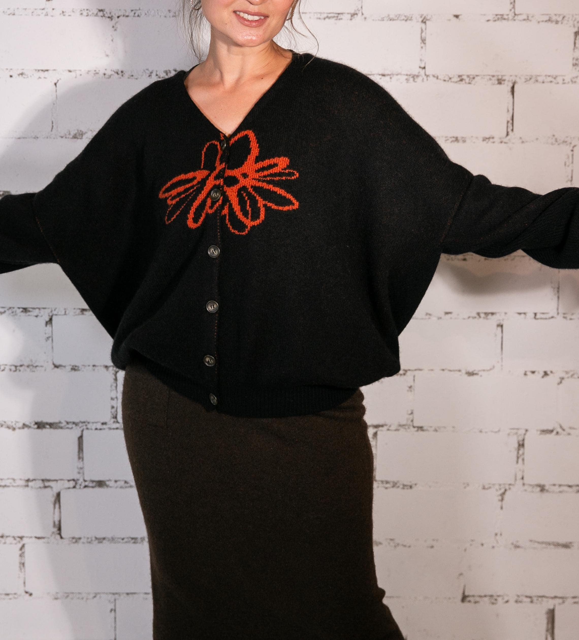 Stilvoller Pullover mit Muster aus reiner Kaschmirwolle