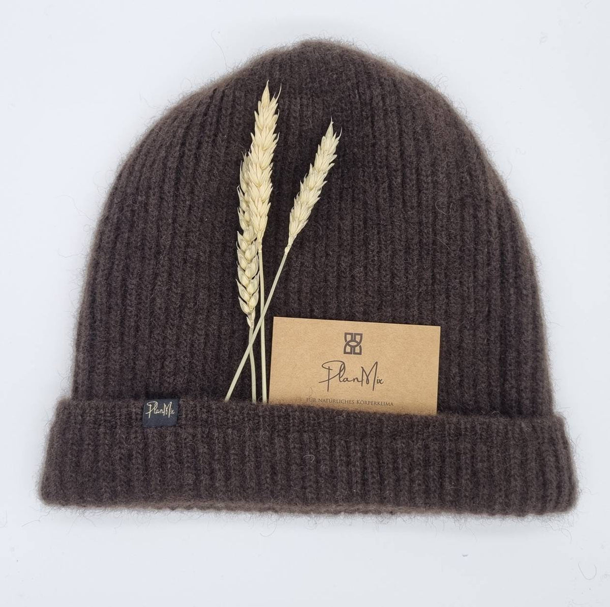Warme Beanie-Mütze aus reiner Yakwolle
