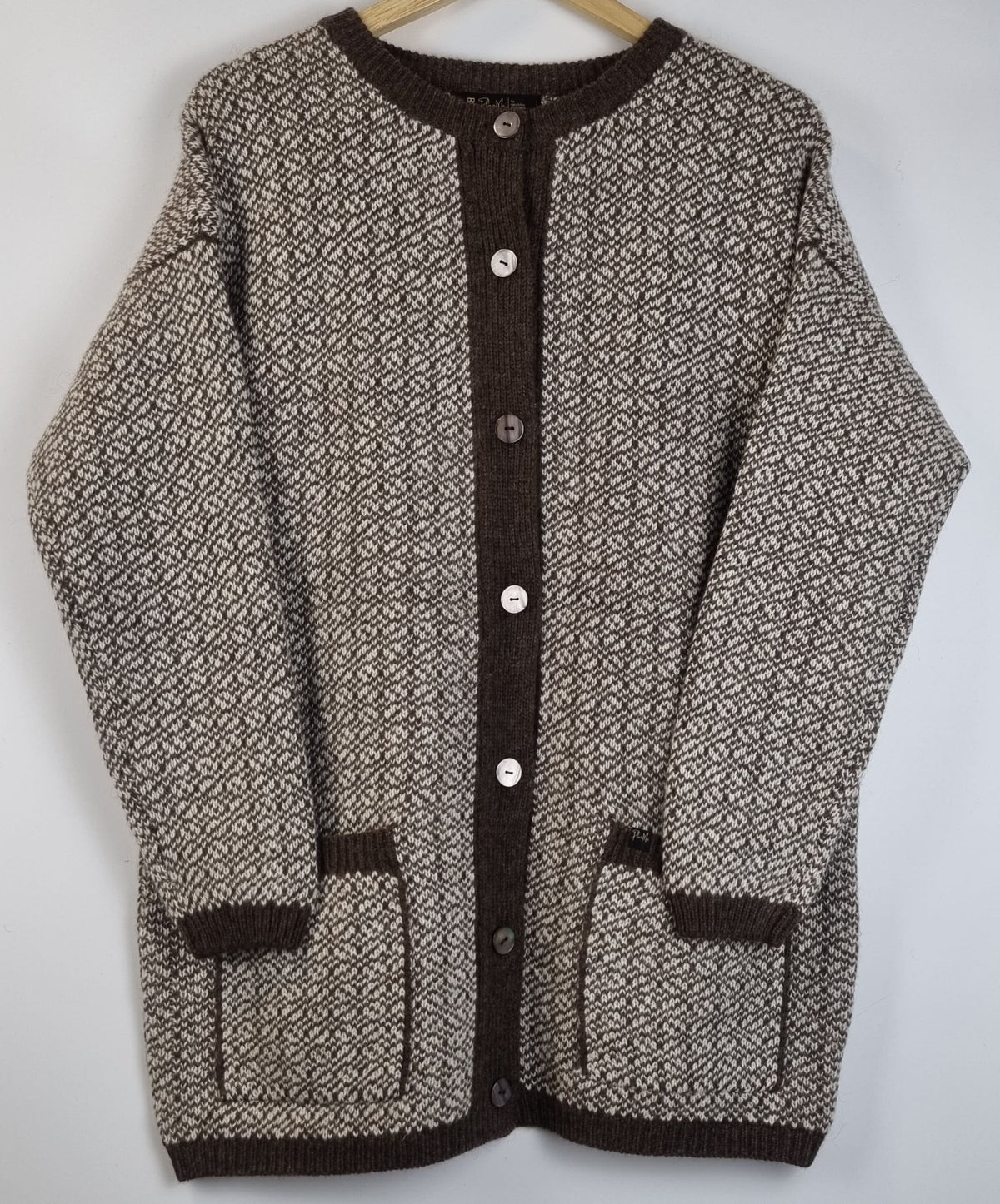 Strickjacke mit Karomuster aus reiner Yakwolle - Bild 2