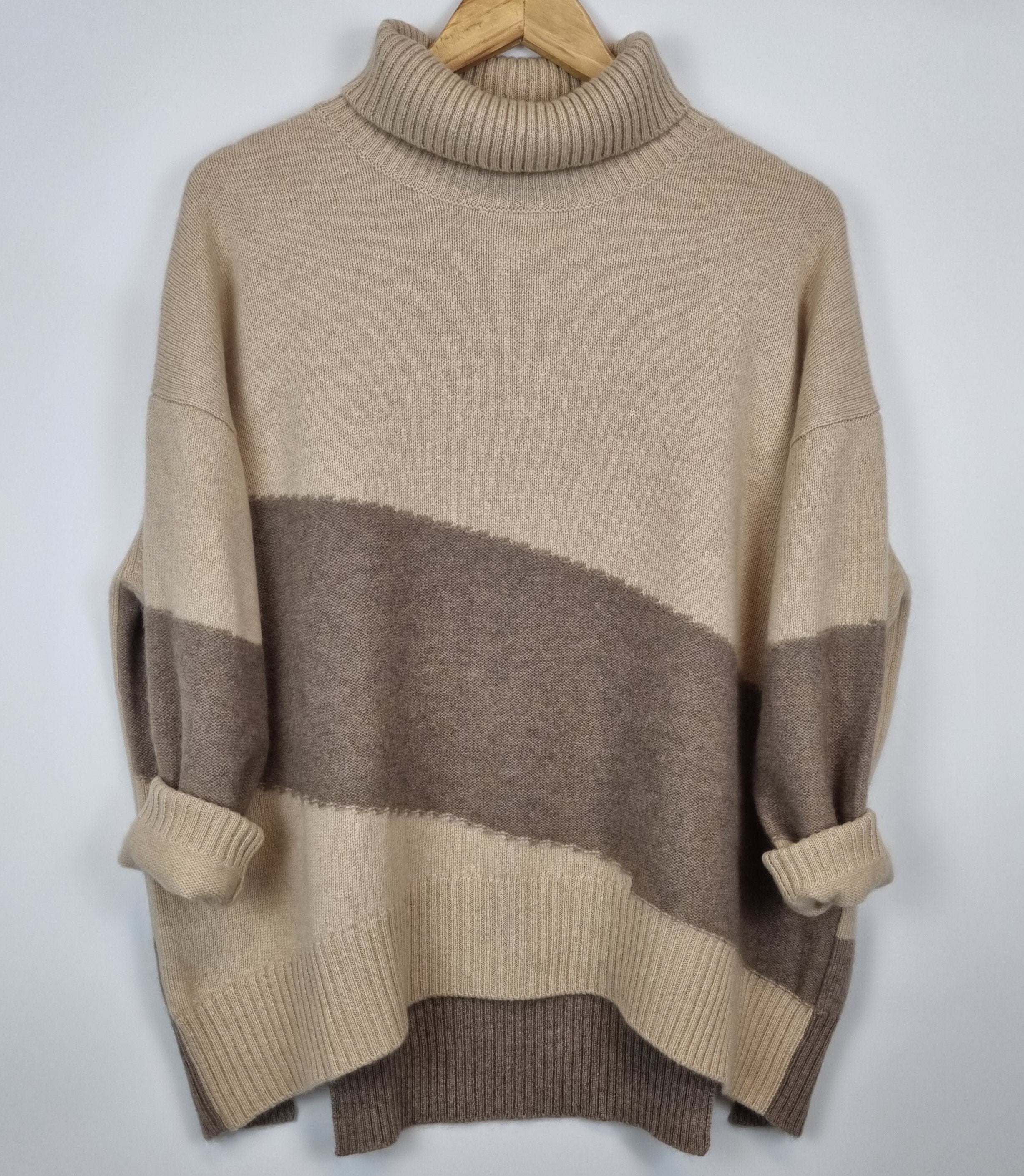 Oversize-Rollkragenpullover aus reiner Kaschmirwolle