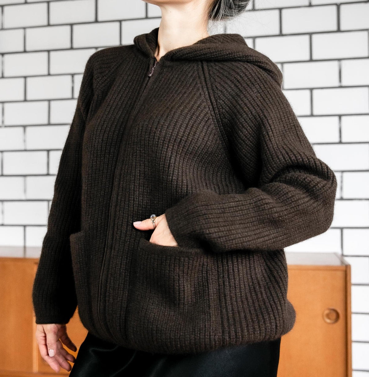 Dicke Strickjacke aus reiner Yakwolle - Bild 2