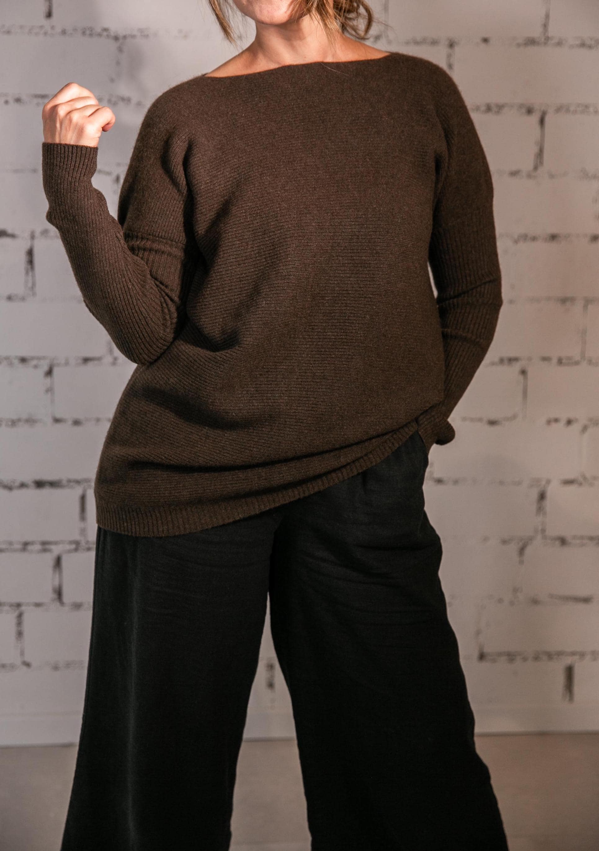 Langer Pullover in Umhangform aus reiner Yakwolle - Bild 2