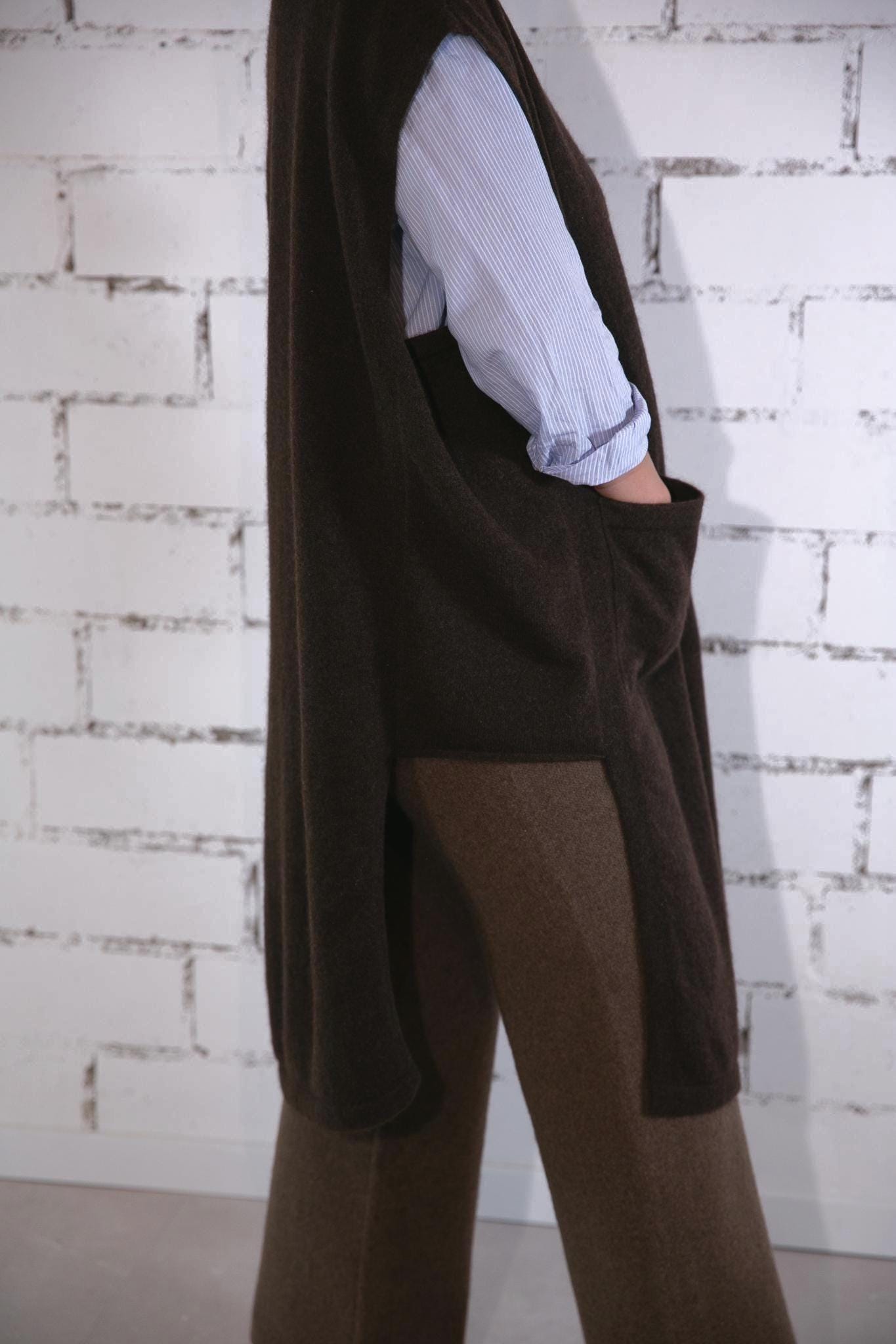 Langer Oversize-Pullunder aus reiner Yakwolle - Bild 5